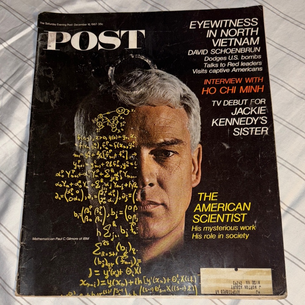 Vintage Magazine Cover w/  Mathematical Equations December 16, 1967